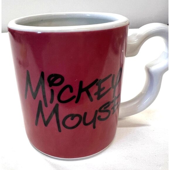 Red Disney Mickey Mouse 3D Ceramic Mug By Monogram - Microwaveable & Dishwasher - Picture 2 of 6